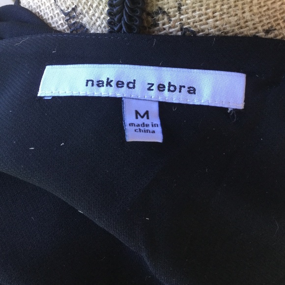 Naked Zebra black One-Shoulder Ruffle Blouse by CS Gems, medium - Picture 5 of 8